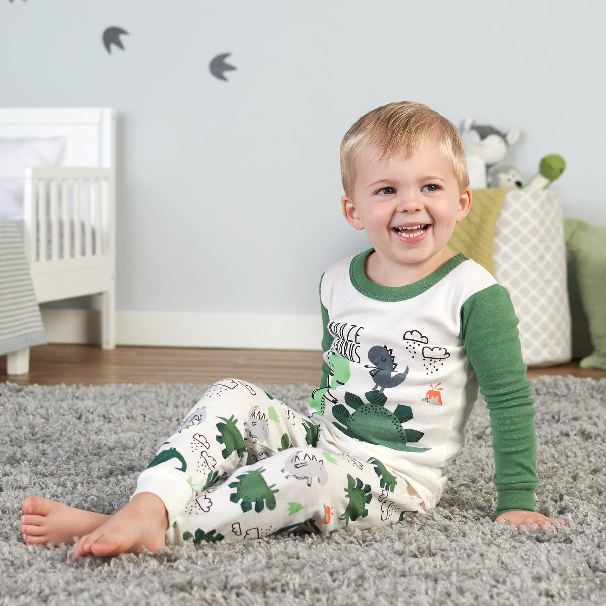 4-Piece Toddler Boys Snooze A-Saurus Cotton PJ's, view 4