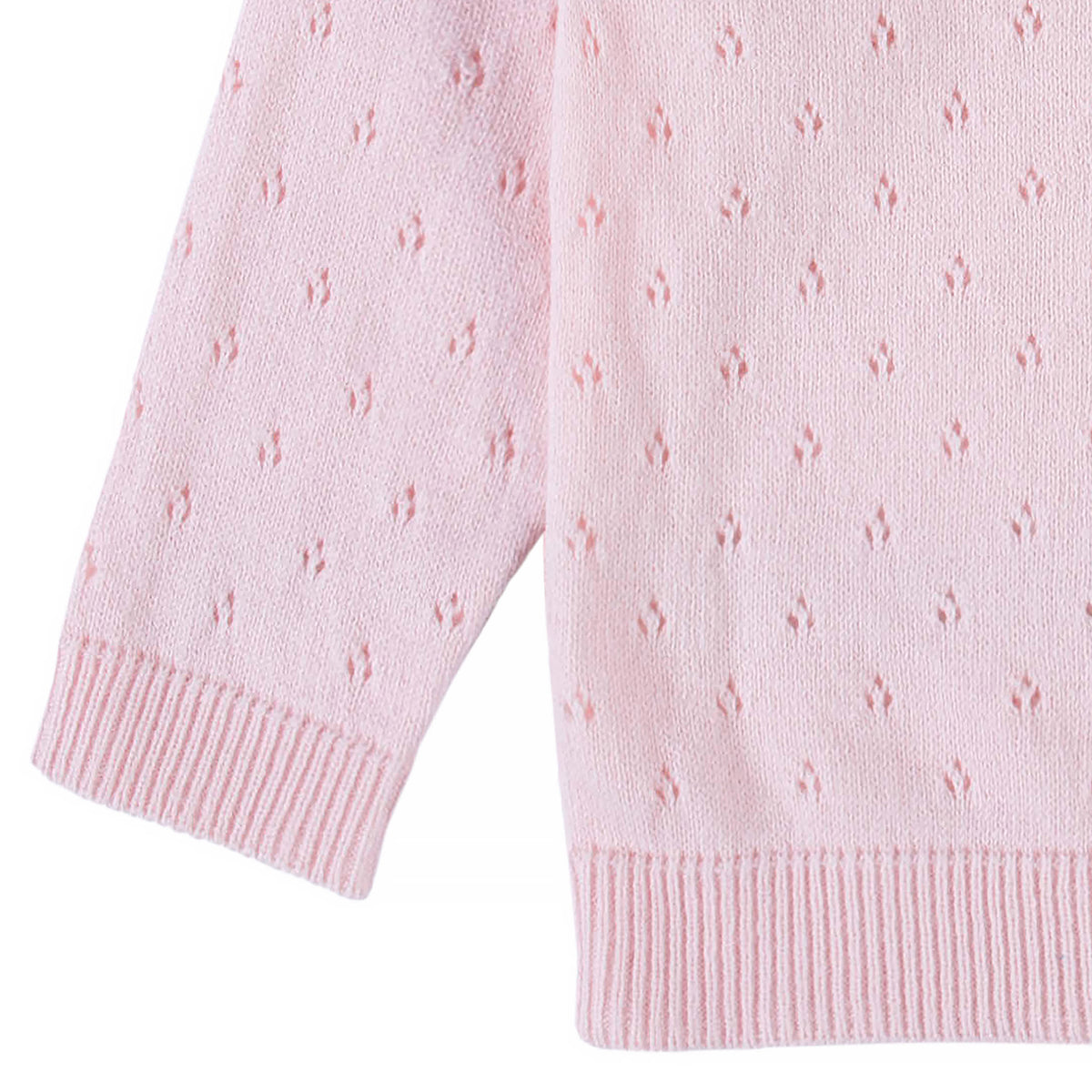 Baby & Toddler Girls Pink Pointelle Cardigan, view 3