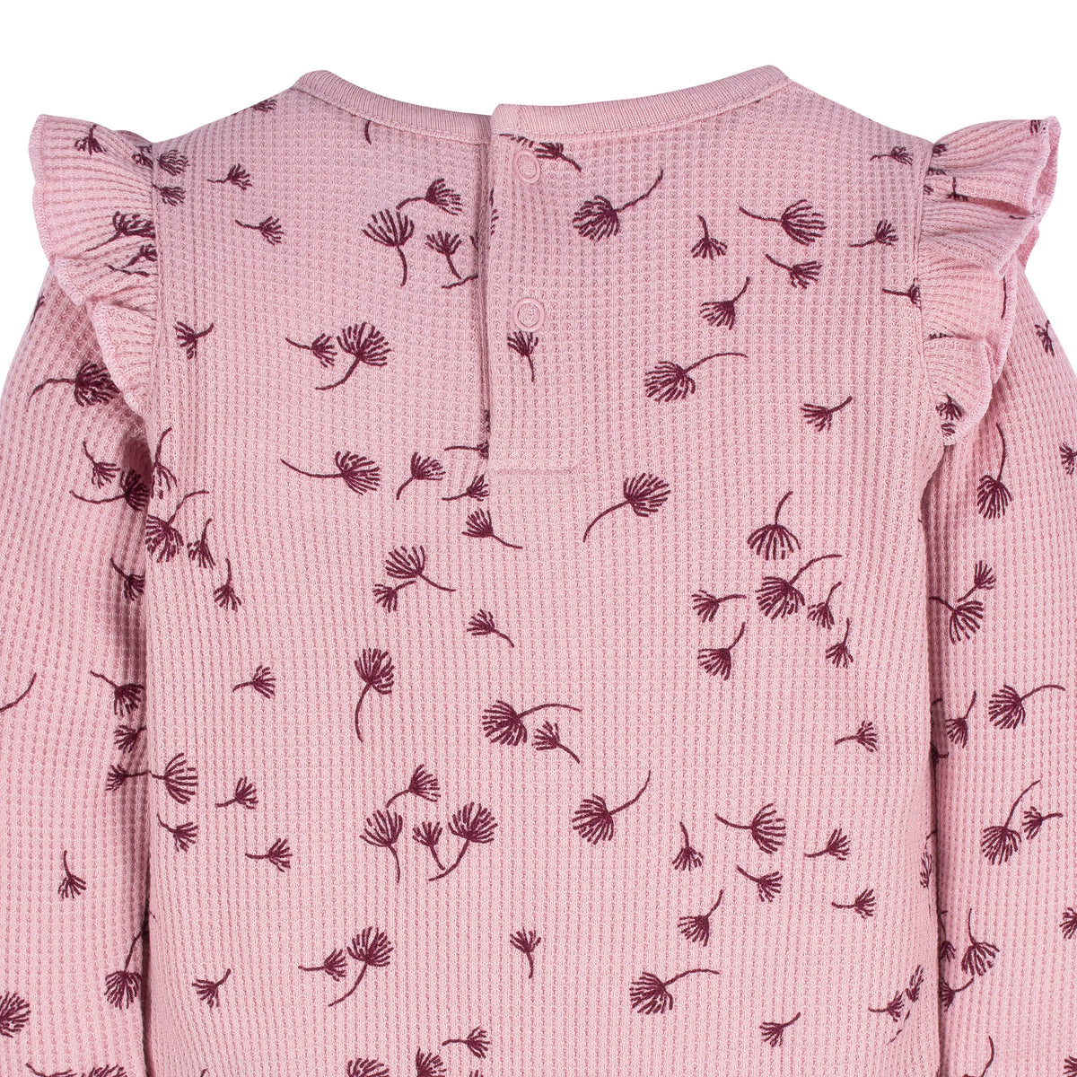 2-Pack Baby Girls Dandelions Long Sleeve Onesies Bodysuits, view 3