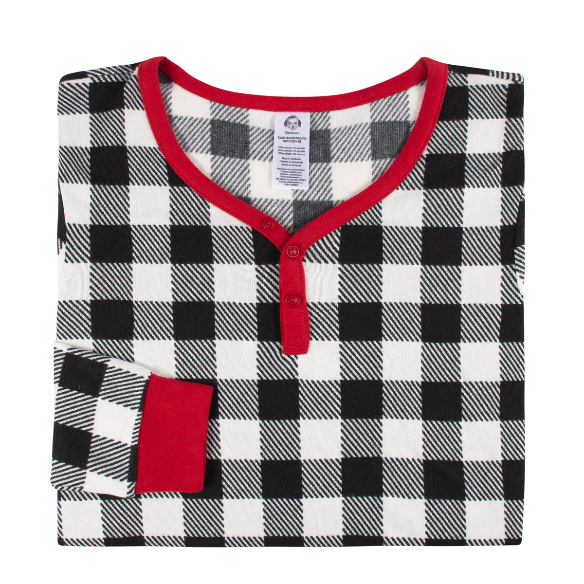 2-Piece Women's Buffalo Plaid Pajama Set, view 3