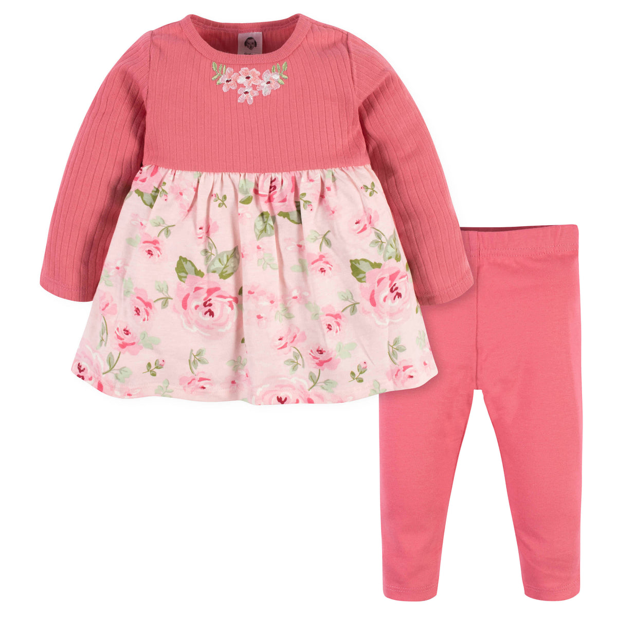 2-Piece Baby & Toddler Girls Flower Dress & Legging Set