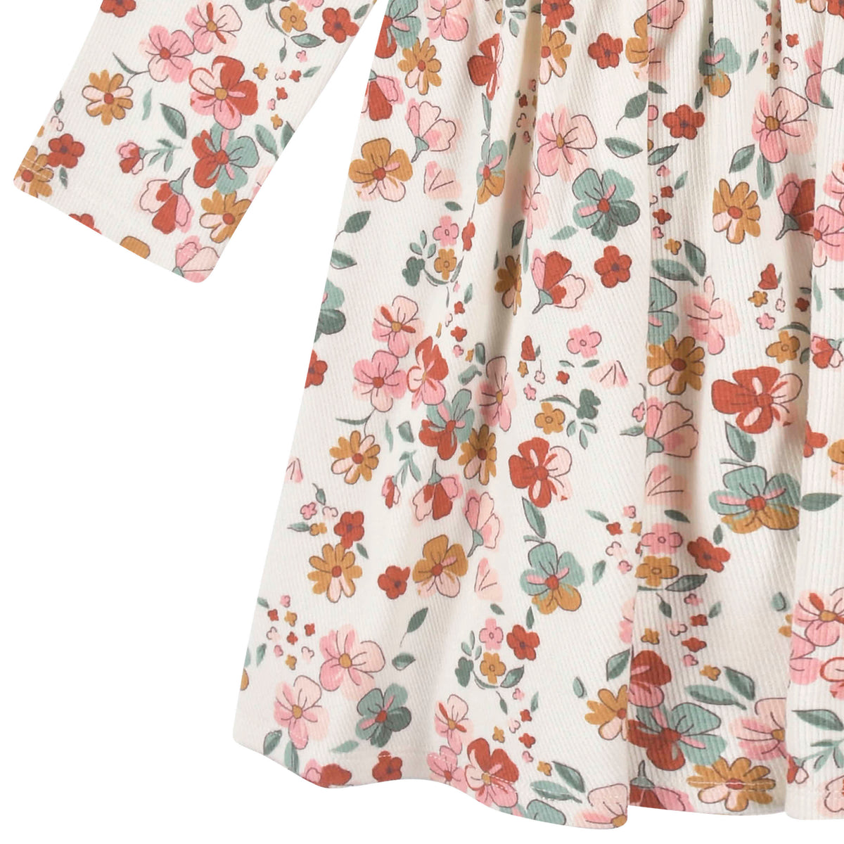 2-Pack Infant & Toddler Girls Mint Floral Long Sleeve Dresses, view 6
