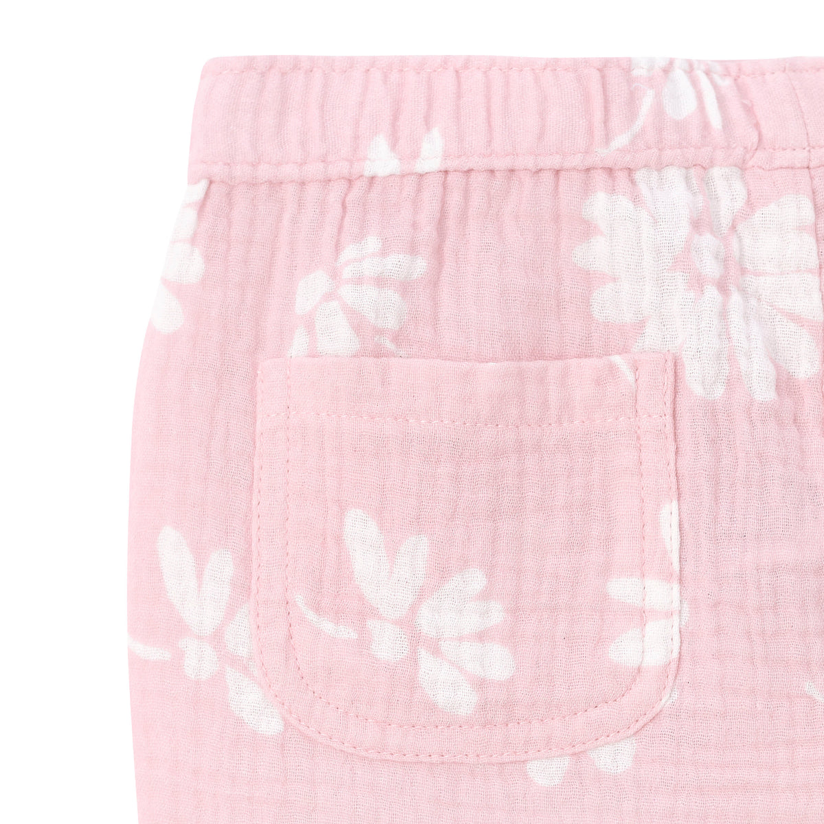 Infant & Toddler Pink Floral Gauze Shorts, view 2