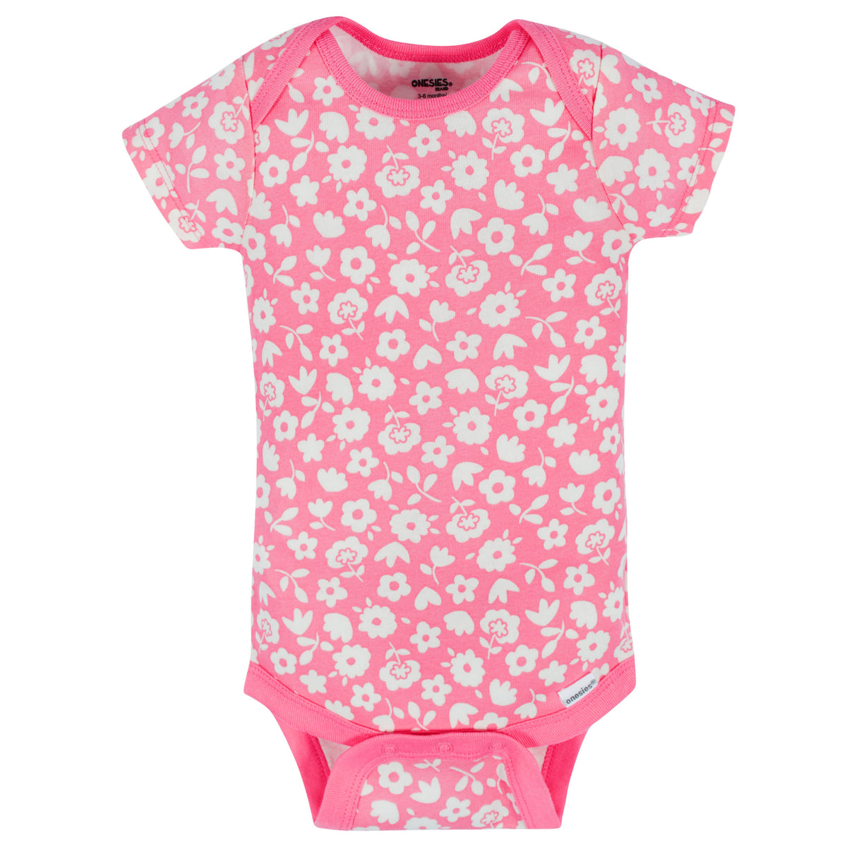 8-Pack Baby Girls Floral Fox Short Sleeve Onesies Bodysuits, view 9