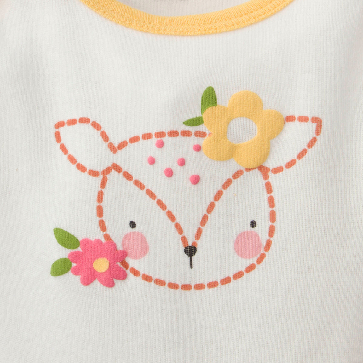 3-Piece Baby Girls Deer Onesies Bodysuits & Pants Set, view 3