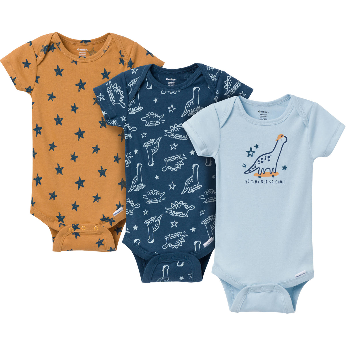 3-Pack Baby Boys Little Dude Onesies Bodysuits