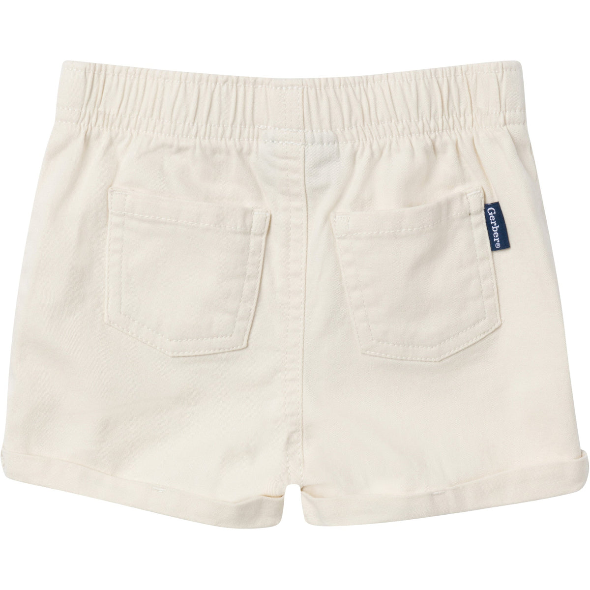 Baby & Toddler Girls Light Tan Stretch Twill Shorts, additional view 1