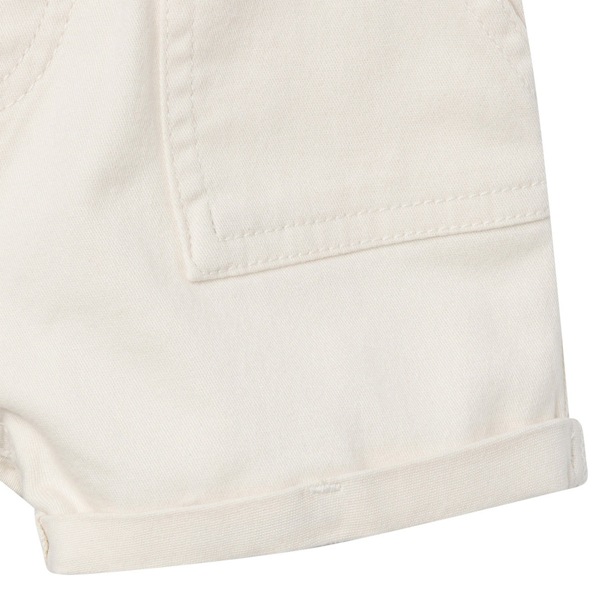 Baby & Toddler Girls Light Tan Stretch Twill Shorts, close-up detail 3