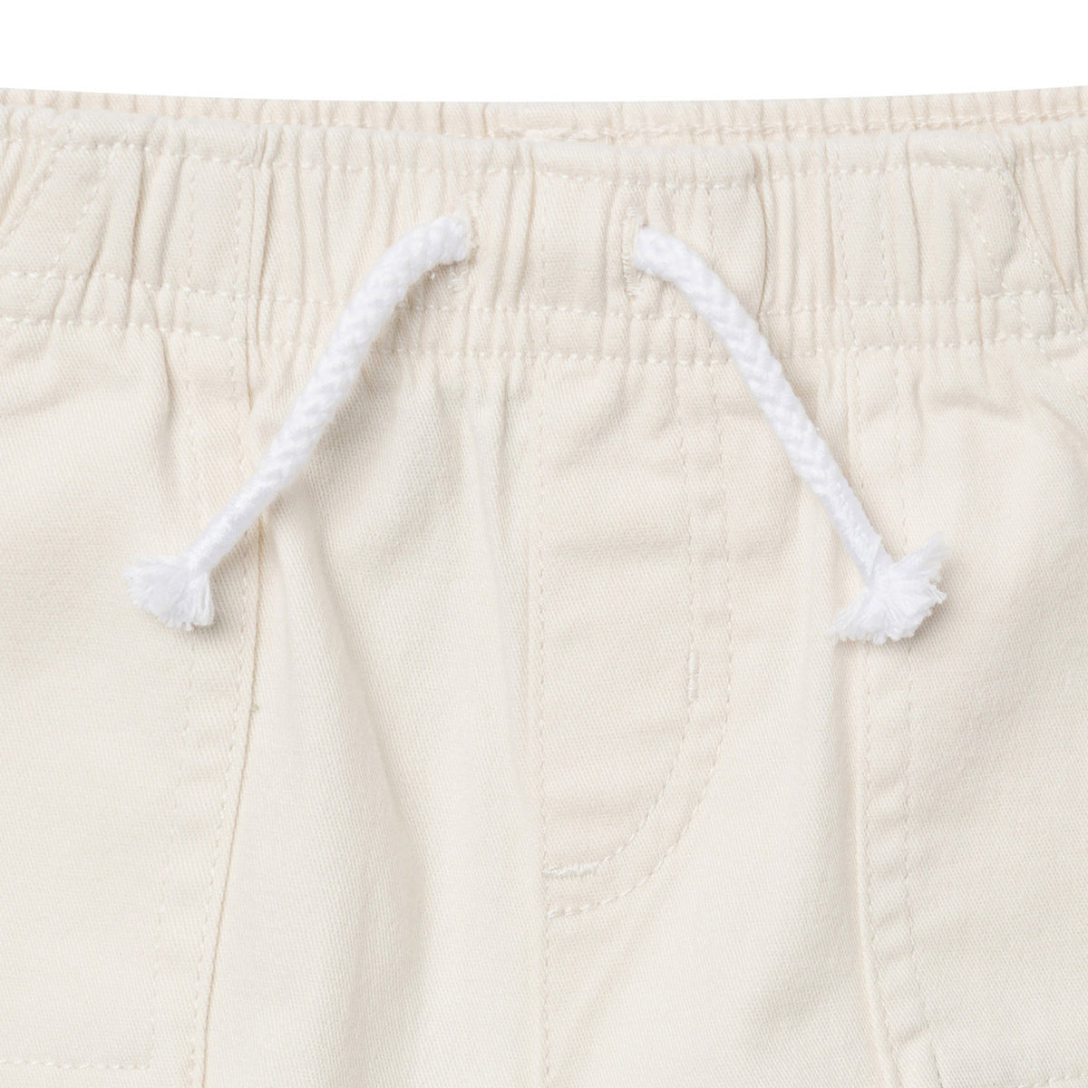 Baby & Toddler Girls Light Tan Stretch Twill Shorts, close-up detail 4