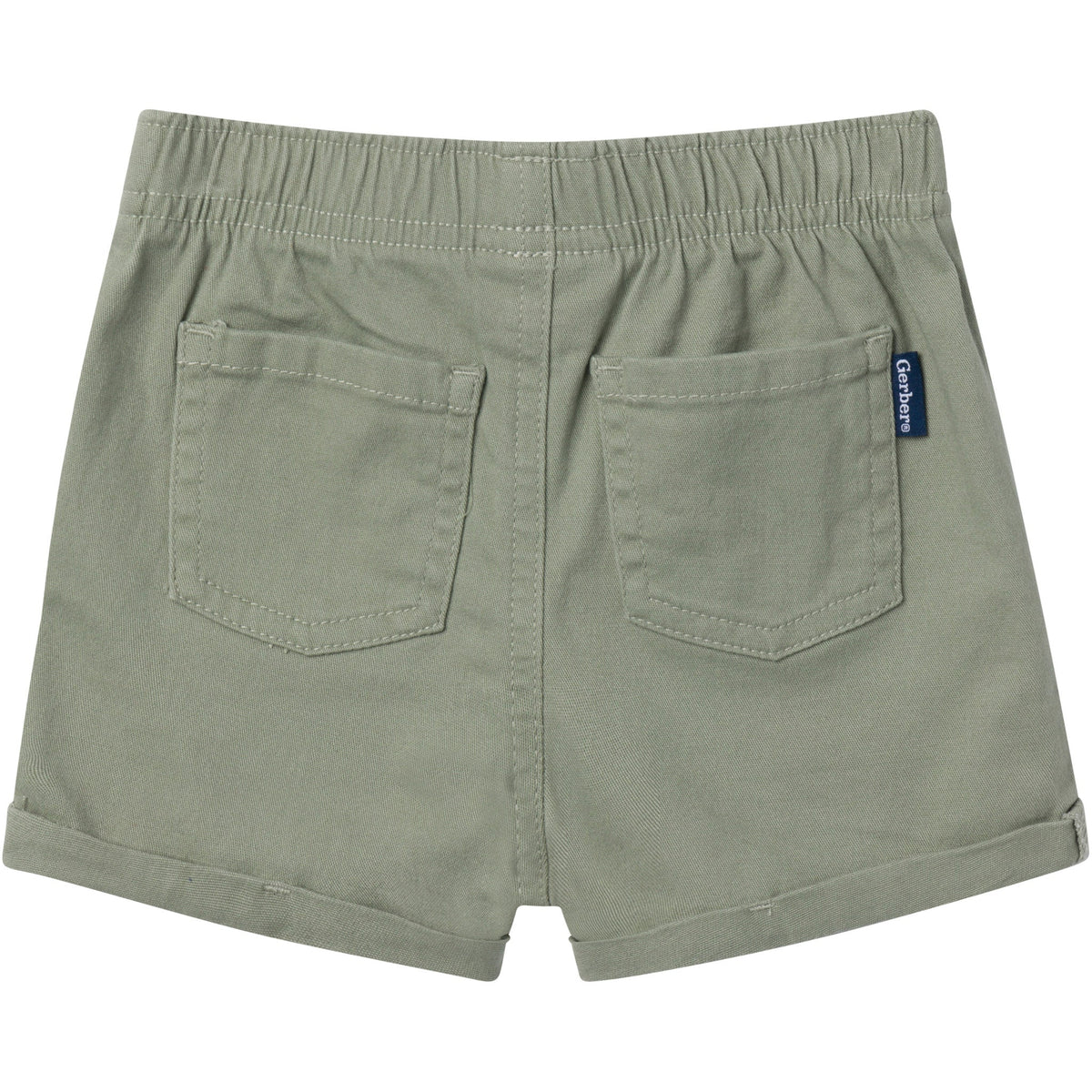 Baby & Toddler Girls Olive Twill Shorts, additional view 1