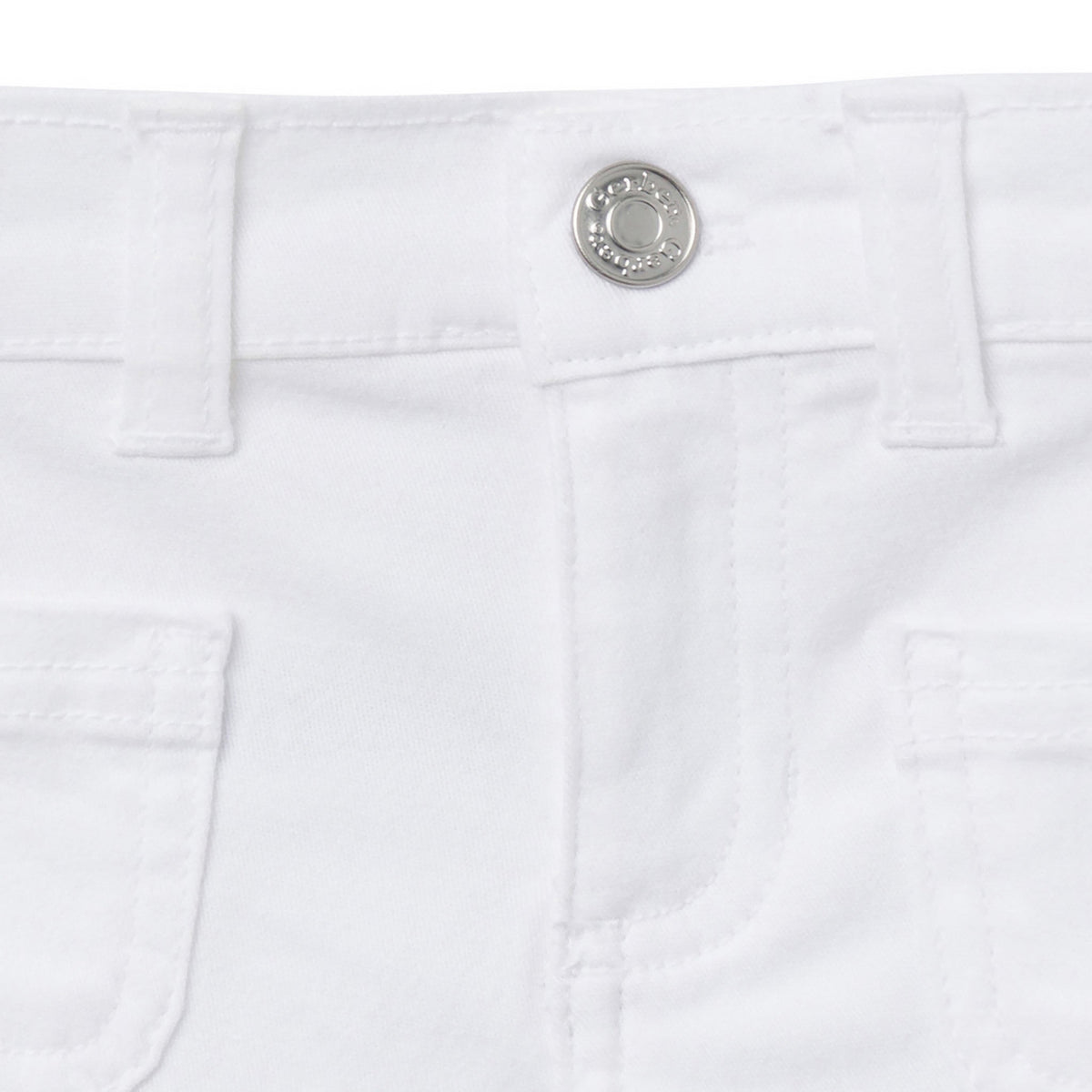Baby & Toddler Girls White Twill Shorts, close-up detail 3
