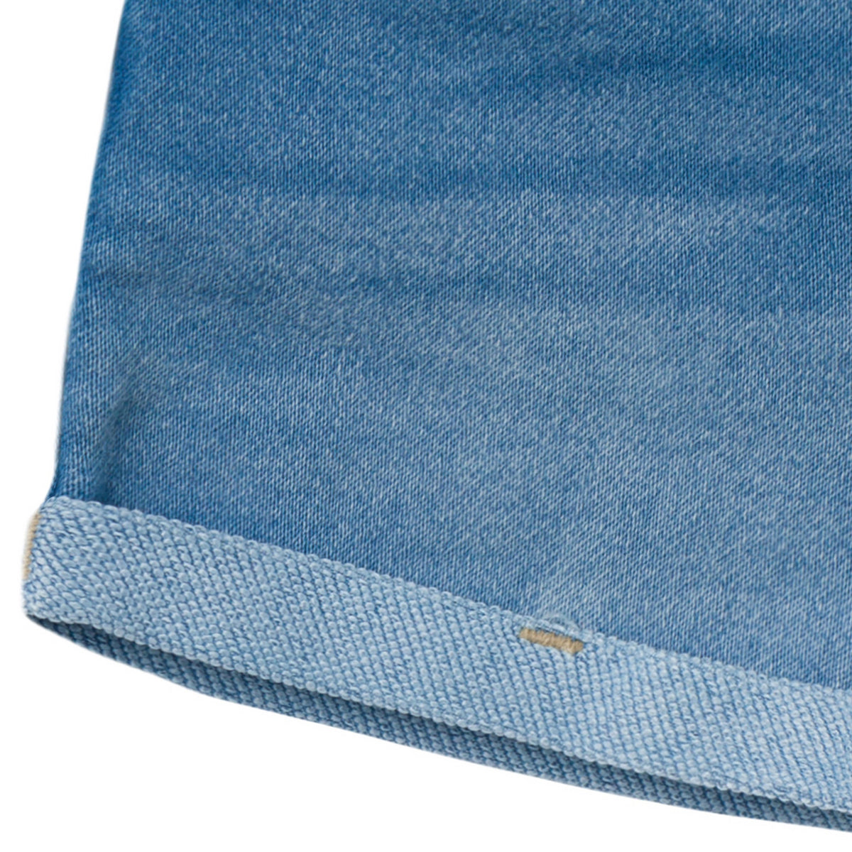 Baby & Toddler Neutral Light Wash Cuffed Denim Shorts, close-up detail 2