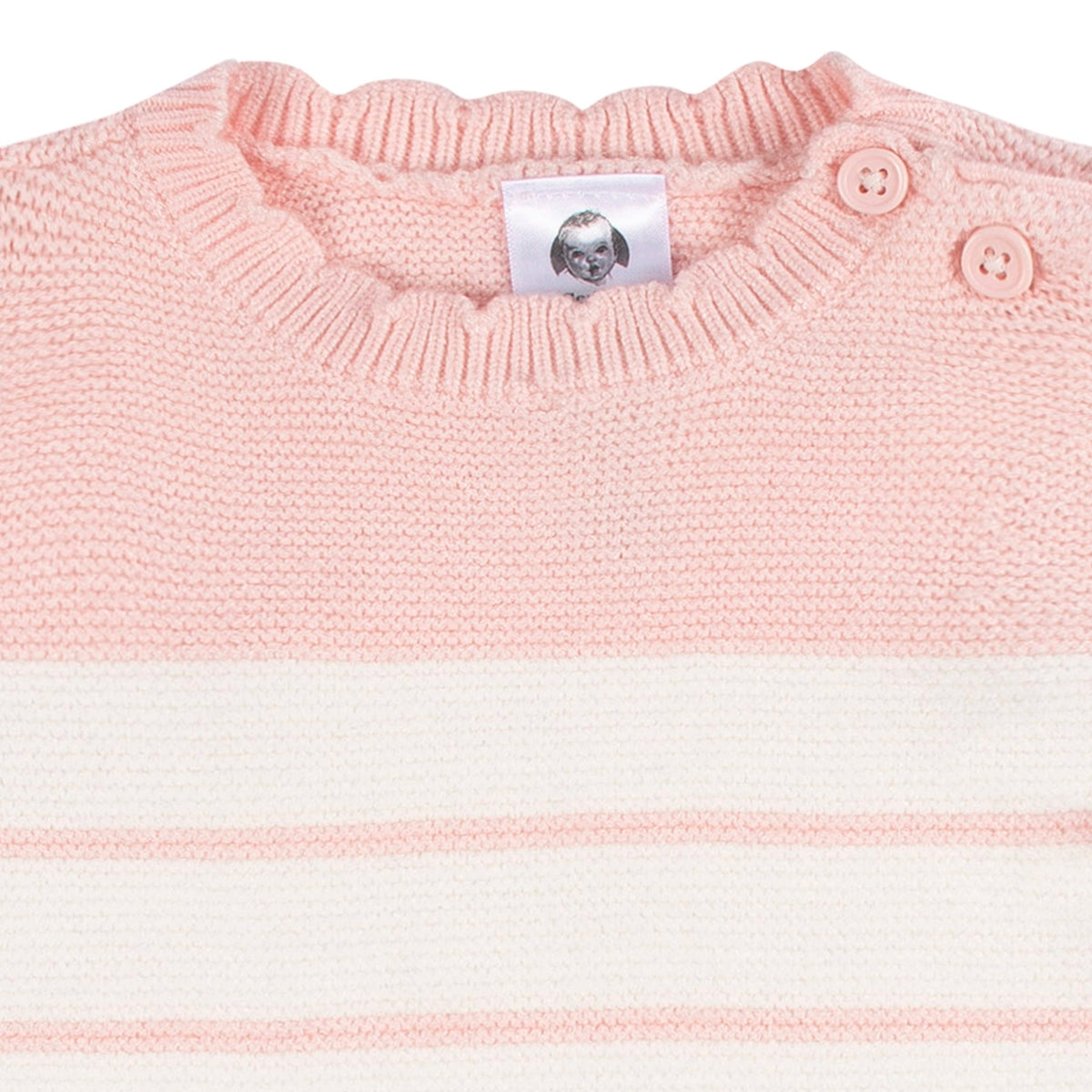 CASE of Baby Girls Bear Romper, close-up detail 3