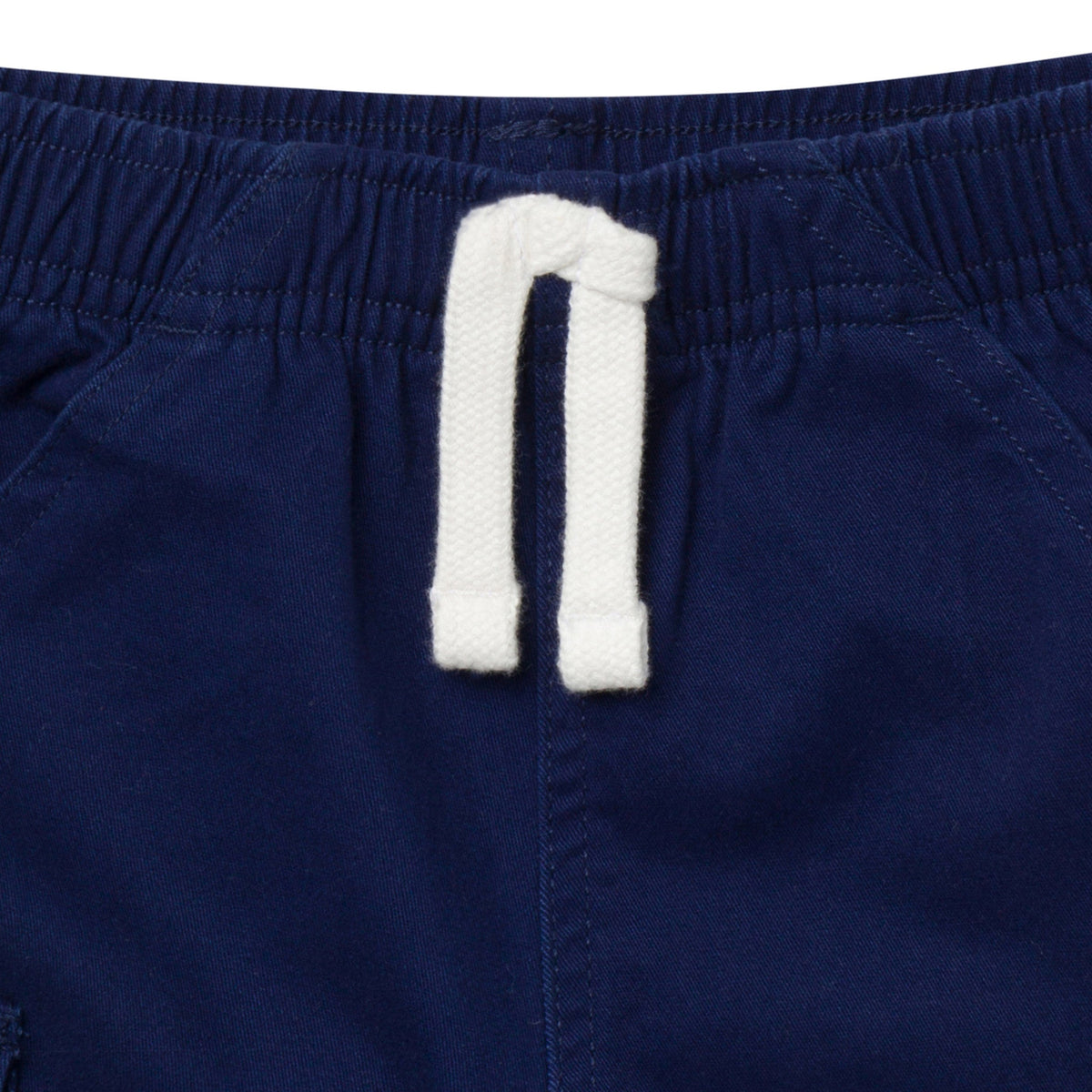 Infant & Toddler Boys Navy Twill Shorts, close-up detail 3