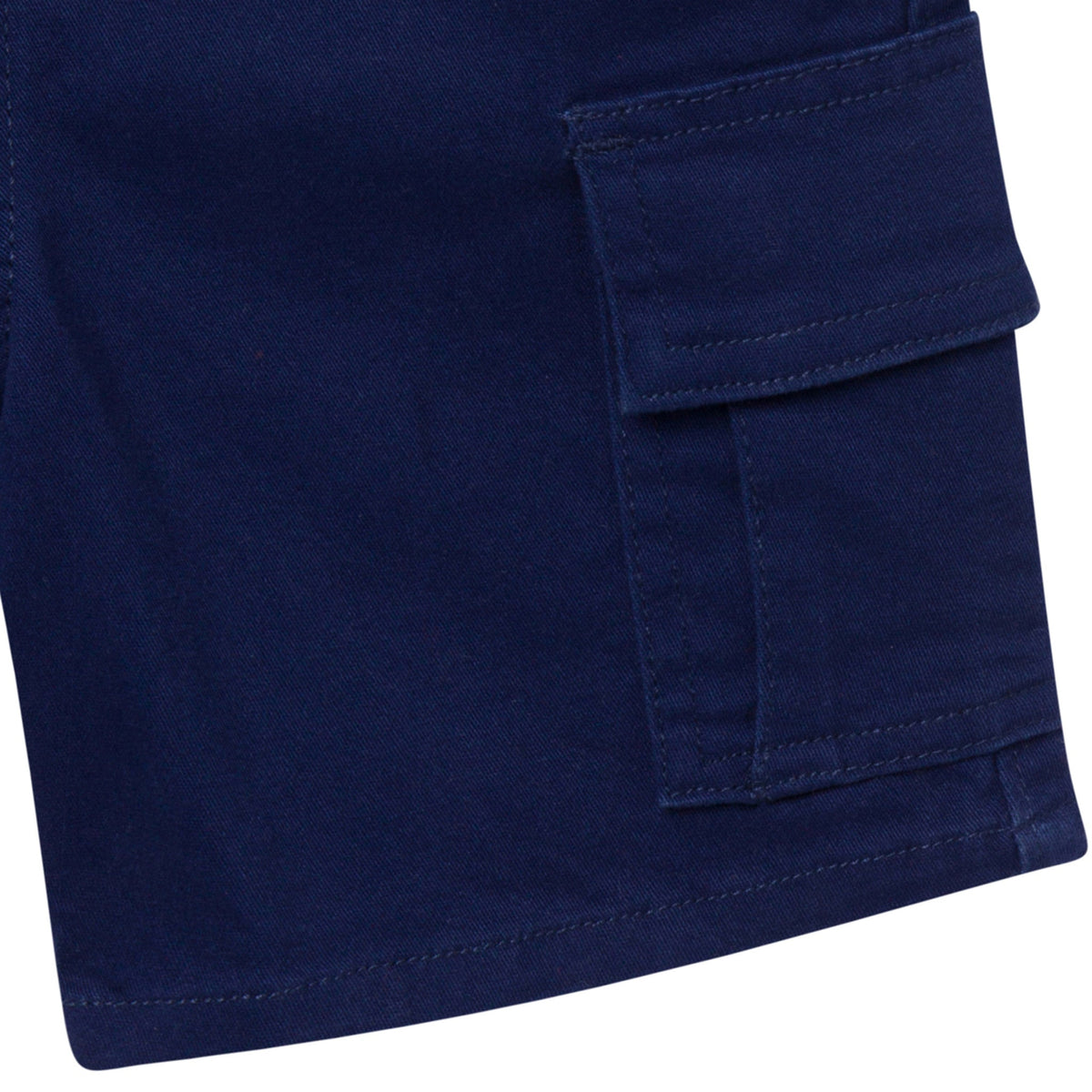 Infant & Toddler Boys Navy Twill Shorts, close-up detail 4