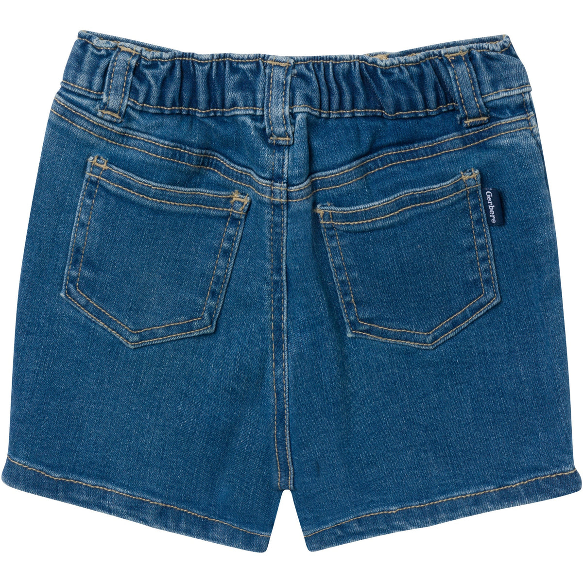 Infant & Toddler Neutral Light Wash Denim Shorts, additional view 1