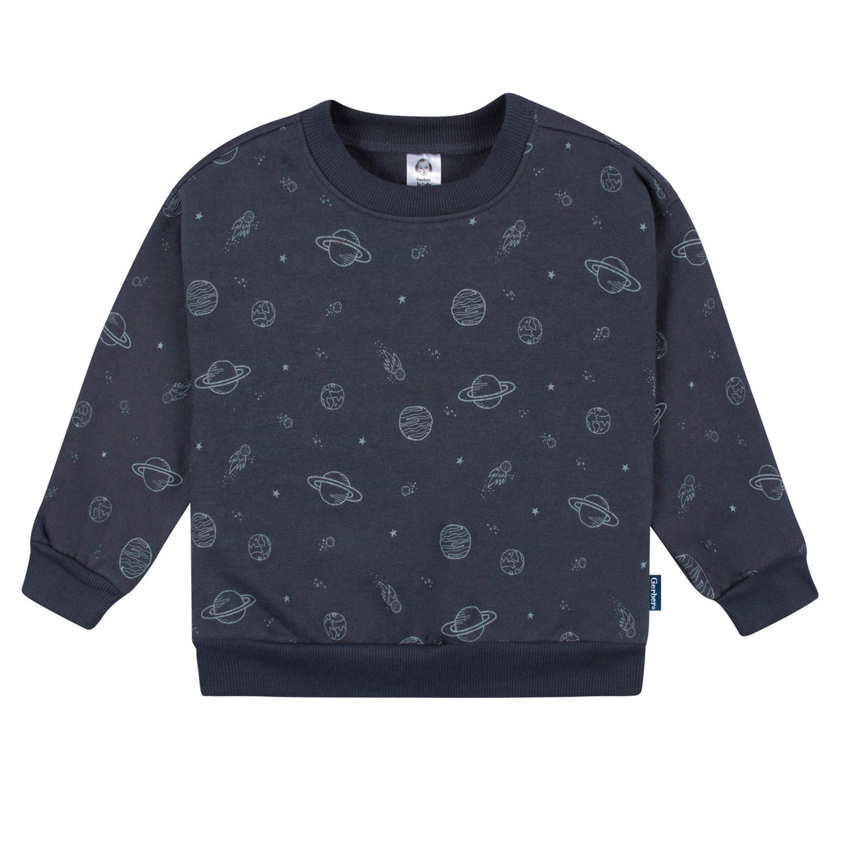 CASE of 2-Piece Toddler Boys Navy Space Sweatshirt & Pant, additional view 2