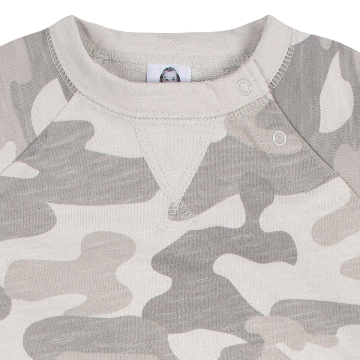 2-Pack Baby Boys Grey/Yellow Raglan Sleeve Romper, close-up detail 6