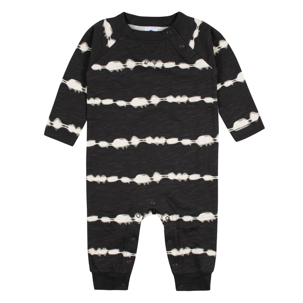2-Pack Baby Boys Dark Grey/Blue Raglan Sleeve Romper, additional view 1