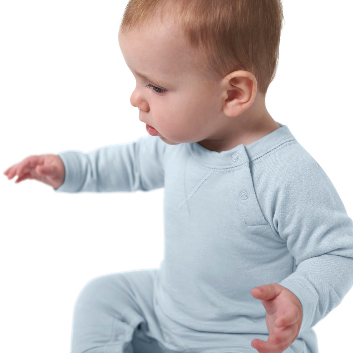 2-Pack Baby Boys Dark Grey/Blue Raglan Sleeve Romper, lifestyle photo 2