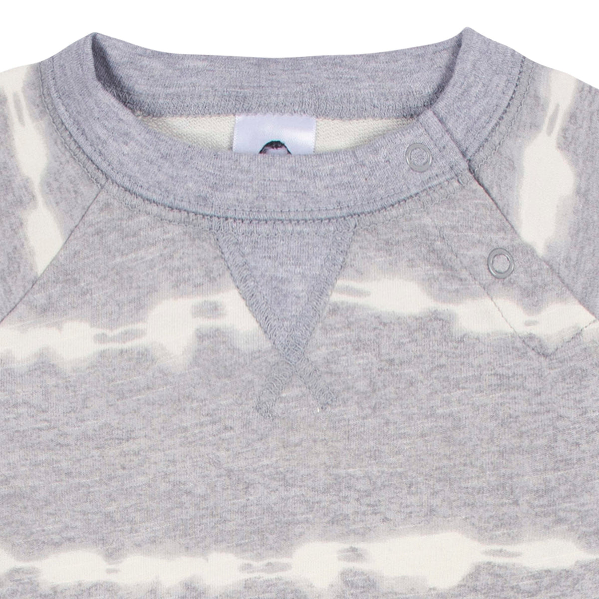 2-Pack Baby Boys Heather/Drk Grey Raglan Sleeve Romper, close-up detail 6