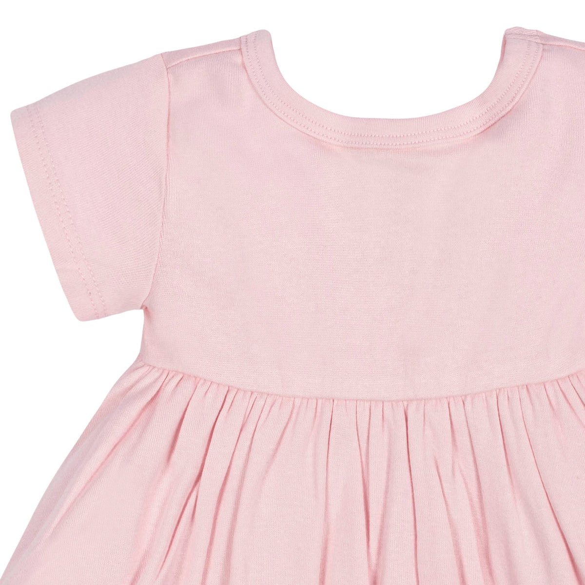2-Pack Baby Girls Gray Floral Short Sleeve Dresses, close-up detail 4