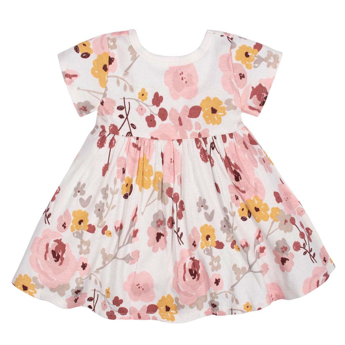 2-Pack Baby Girls Pink Floral Short Sleeve Dresses, additional view 1