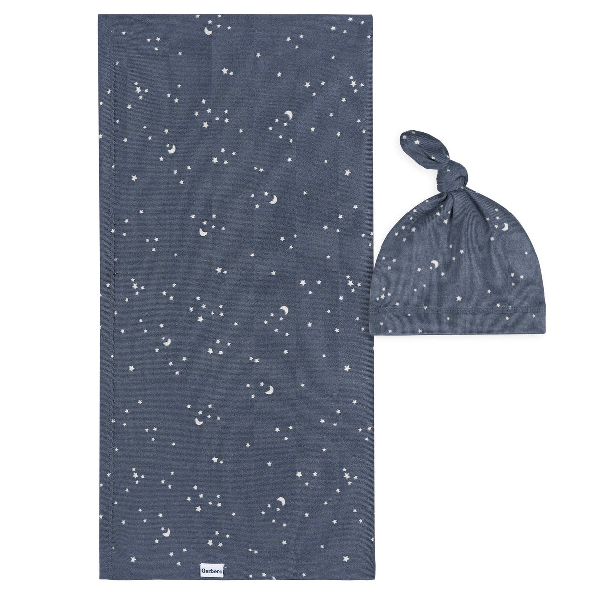 2-Piece Baby Boys Stars and Moon Swaddle and Cap Set
