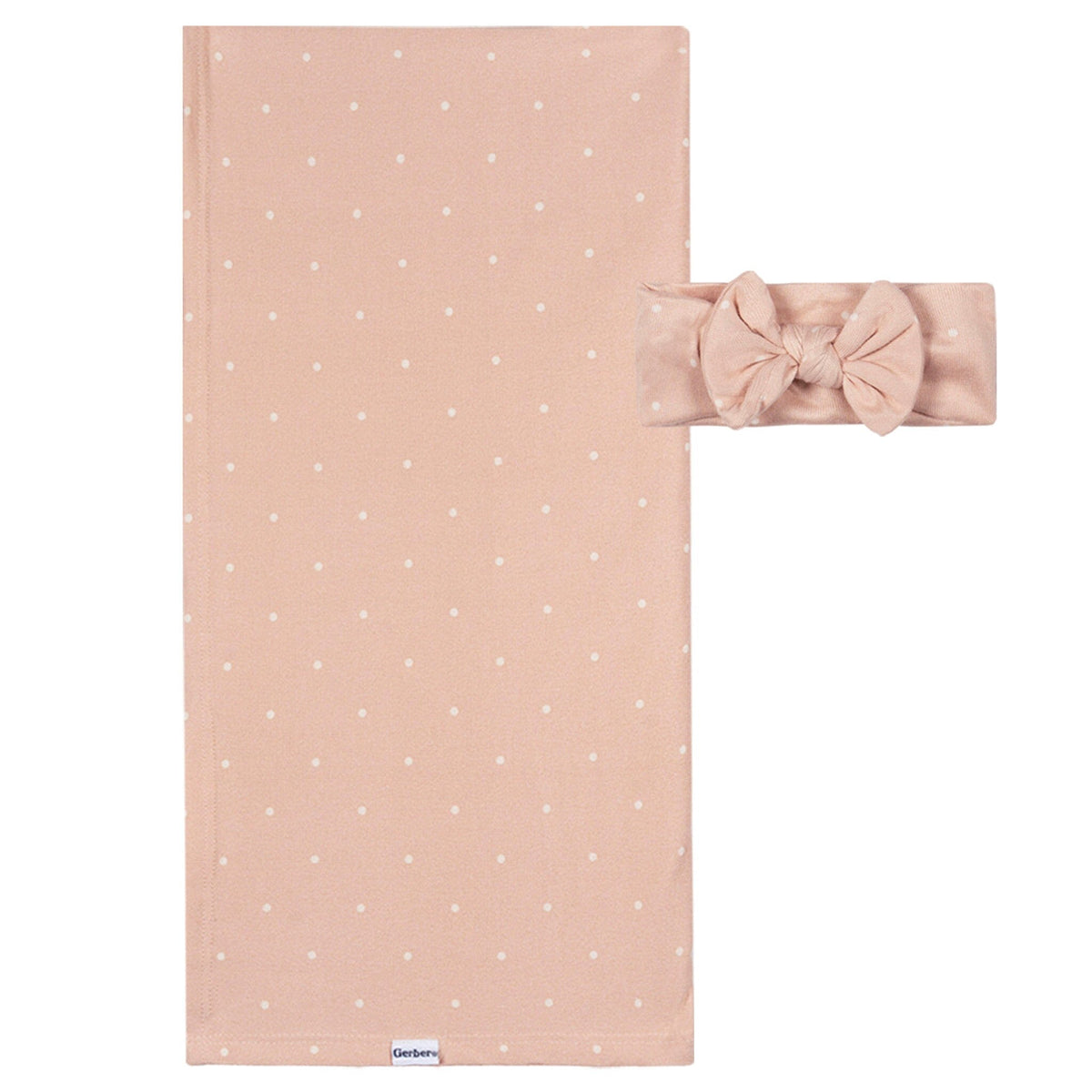 2-Piece Baby Girls Pear Floral Swaddle and Headband Set