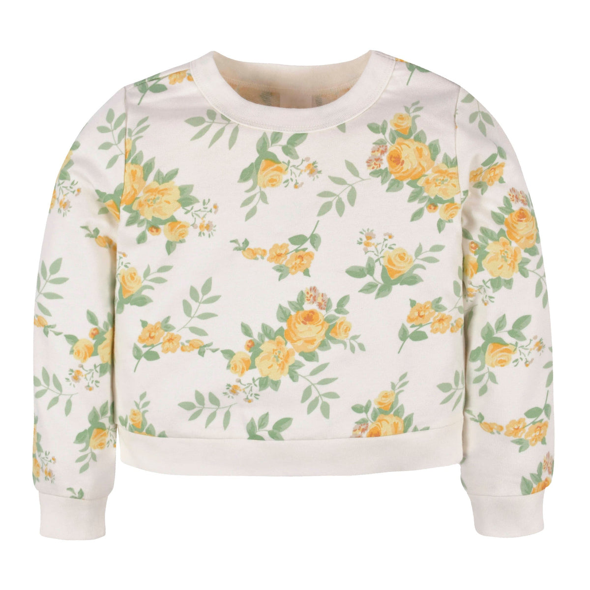 CASE of : 3-Piece Toddler Girls Yellow Roses French Terry Top, Tulle Tutu, & Legging Set, additional view 3