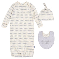 3-Piece Baby Neutral Moons Gown Set