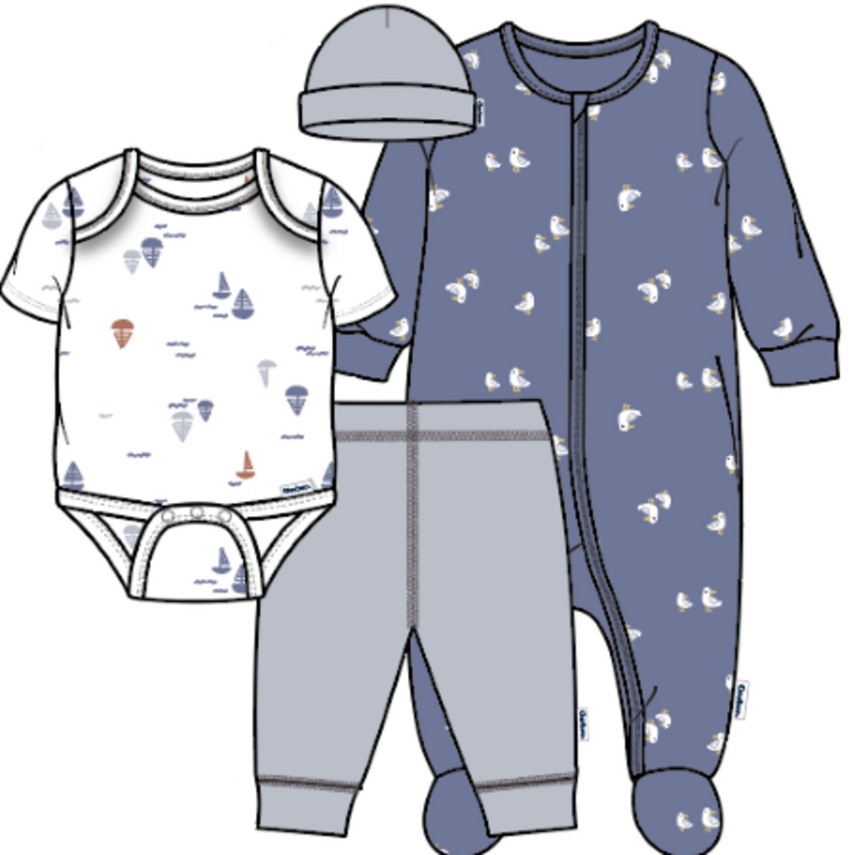 4-Piece Baby Boys Little Lighthouse Set