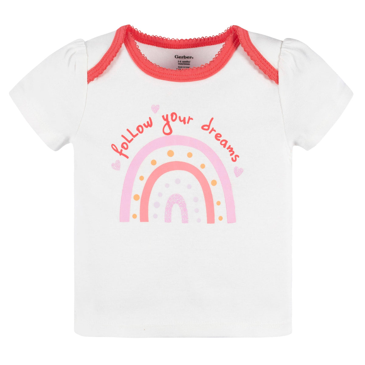 CASE of : 4-Piece Baby Girls Rainbows Onesies Bodysuit, Tee, Skort & Pant Set, additional view 2