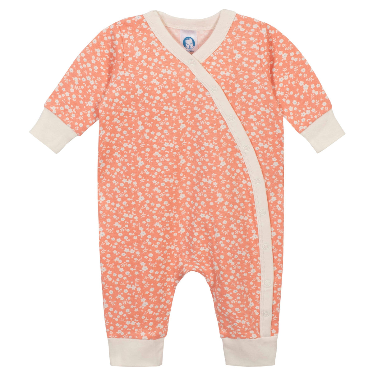 3-Piece Baby Girls Flower Pot Organic Coverall Set, additional view 1