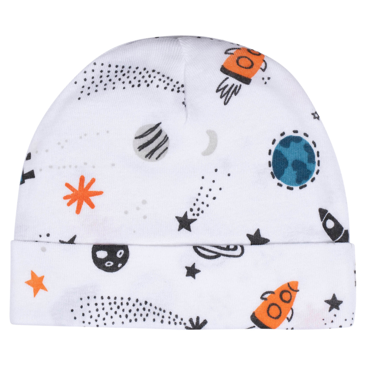 8-Piece Baby Boys Space Explorer No Scratch Mittens & Caps Set, view 4