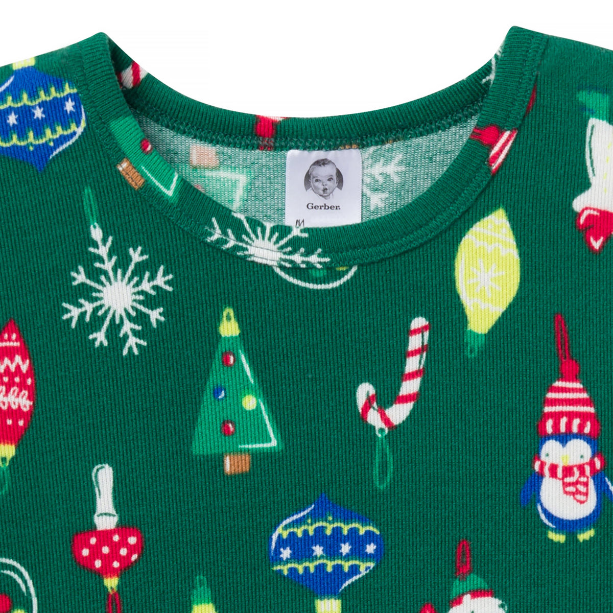 2-Piece Kids Neutral Ornaments Holiday Family Pajamas, view 3