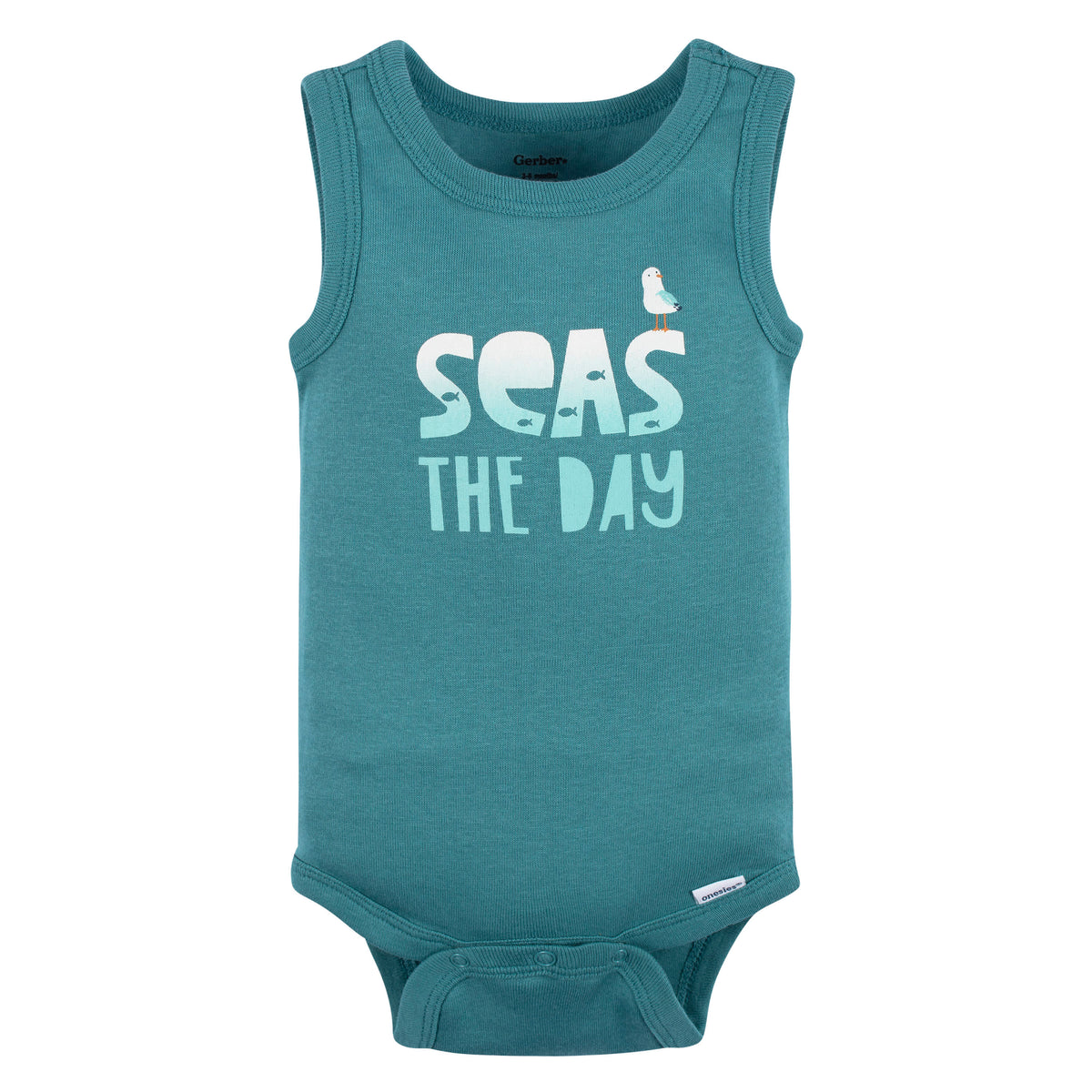4-Pack Baby Boys Seas The Day Sleeveless Onesies Bodysuits, view 6