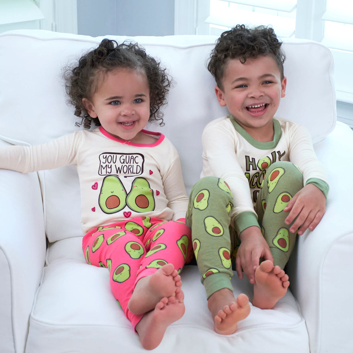 4-Piece Infant & Toddler Neutral Green Avocado Snug Fit Cotton Pajamas, view 4