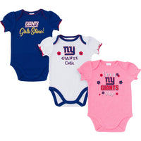 3-Pack New York Giants Short Sleeve Bodysuits