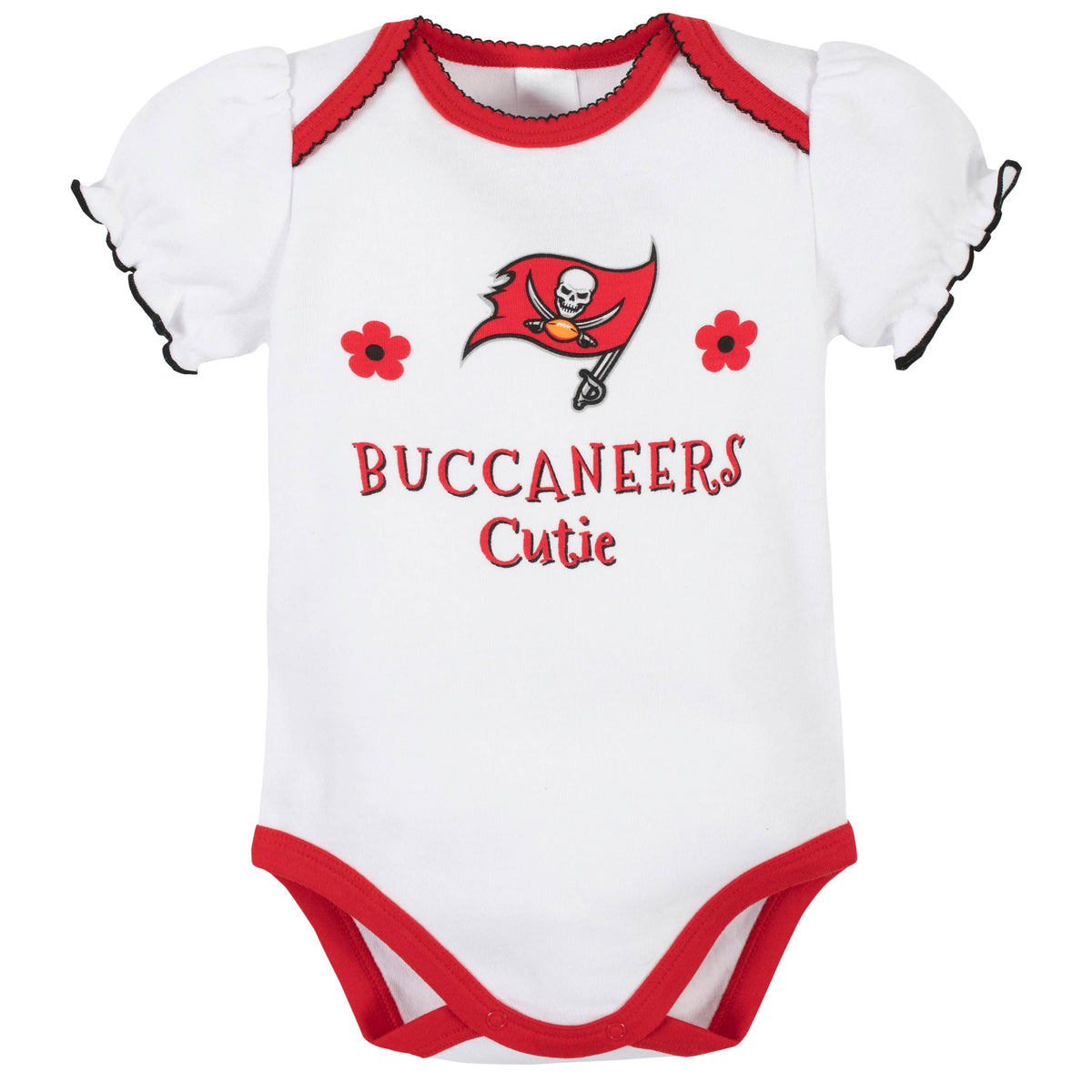 3-Pack Tampa Bay Buccaneers Short Sleeve Bodysuits, view 2