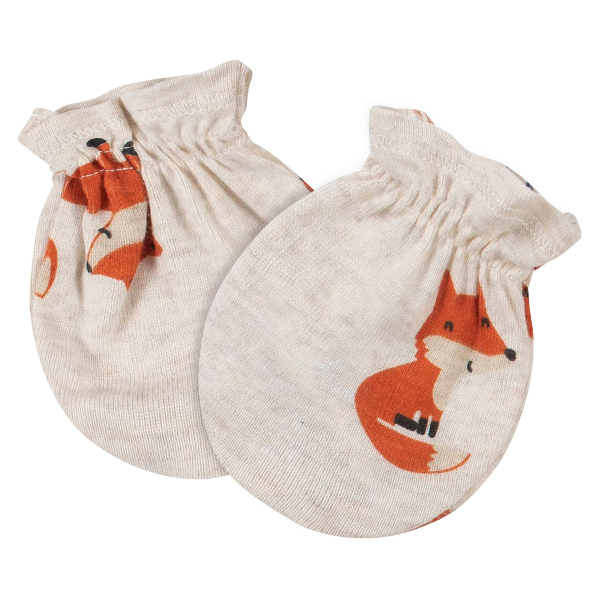 4-Pack Baby Boys Fox No Scratch Mittens, view 2