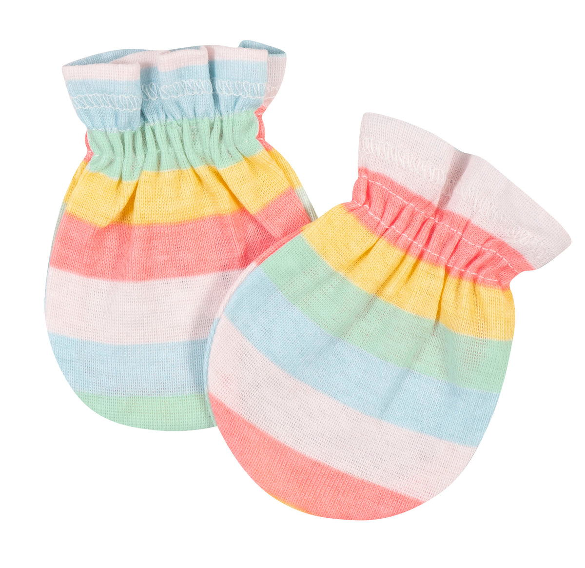 3-Pack Baby Girls Rainbow No Scratch Mittens, view 3