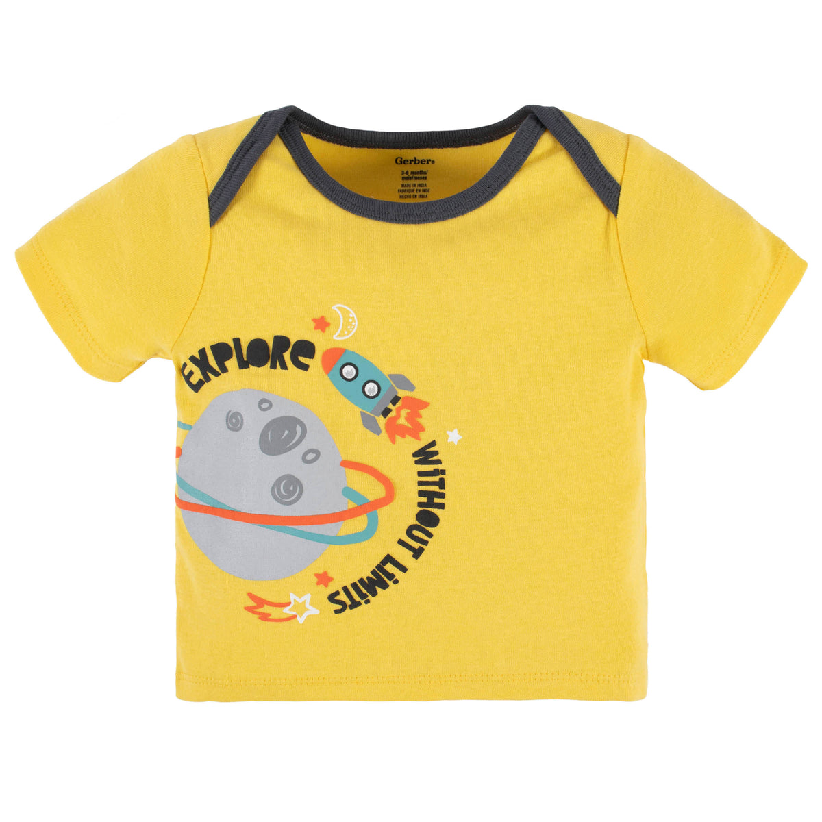4-Piece Baby Boys Blast Off Onesies Bodysuit, Tee, Shorts & Pant Set, view 2