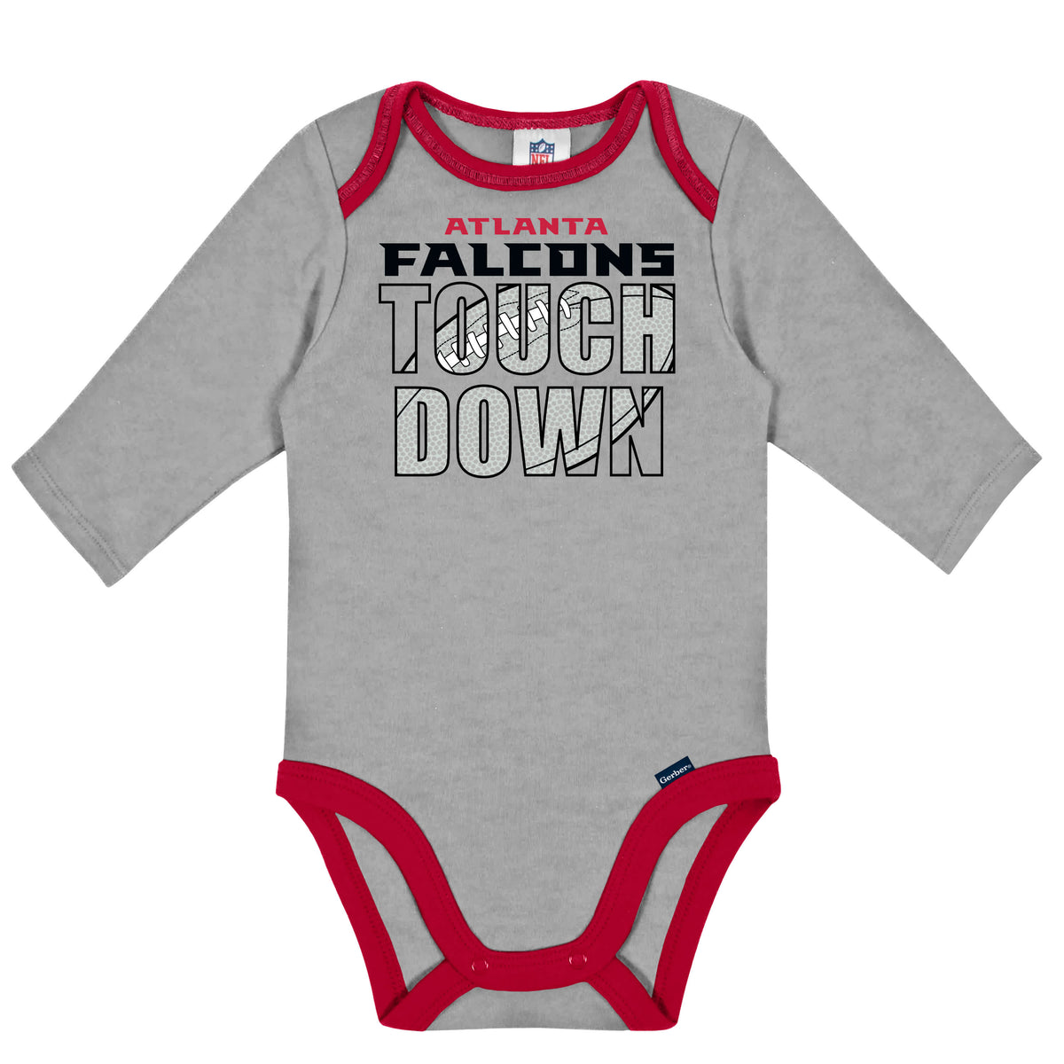 2-Pack Baby Boys Falcons Long Sleeve Bodysuits, view 2
