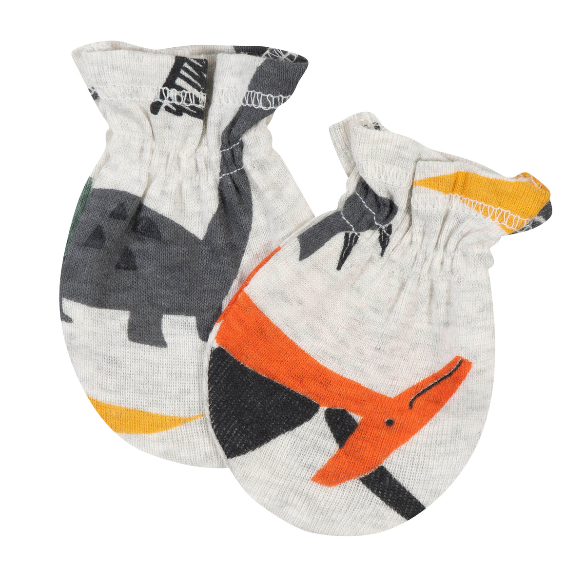 3-Pack Baby Boys Dino No Scratch Mittens, view 2