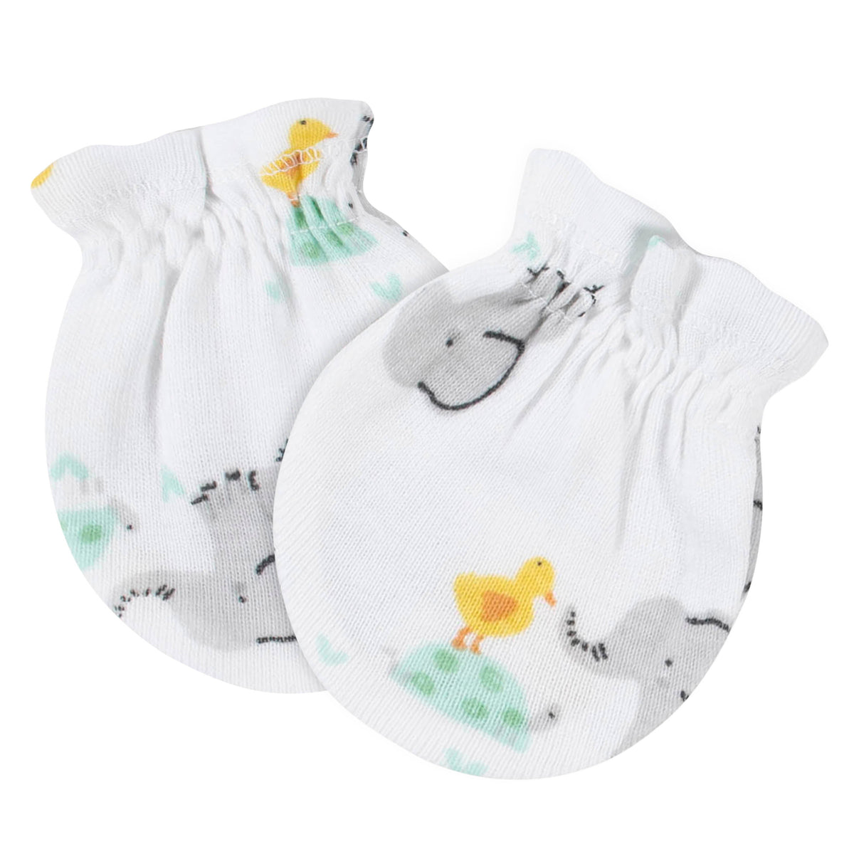 4-Pack Baby Neutral Baby Animals No Scratch Mittens, view 2