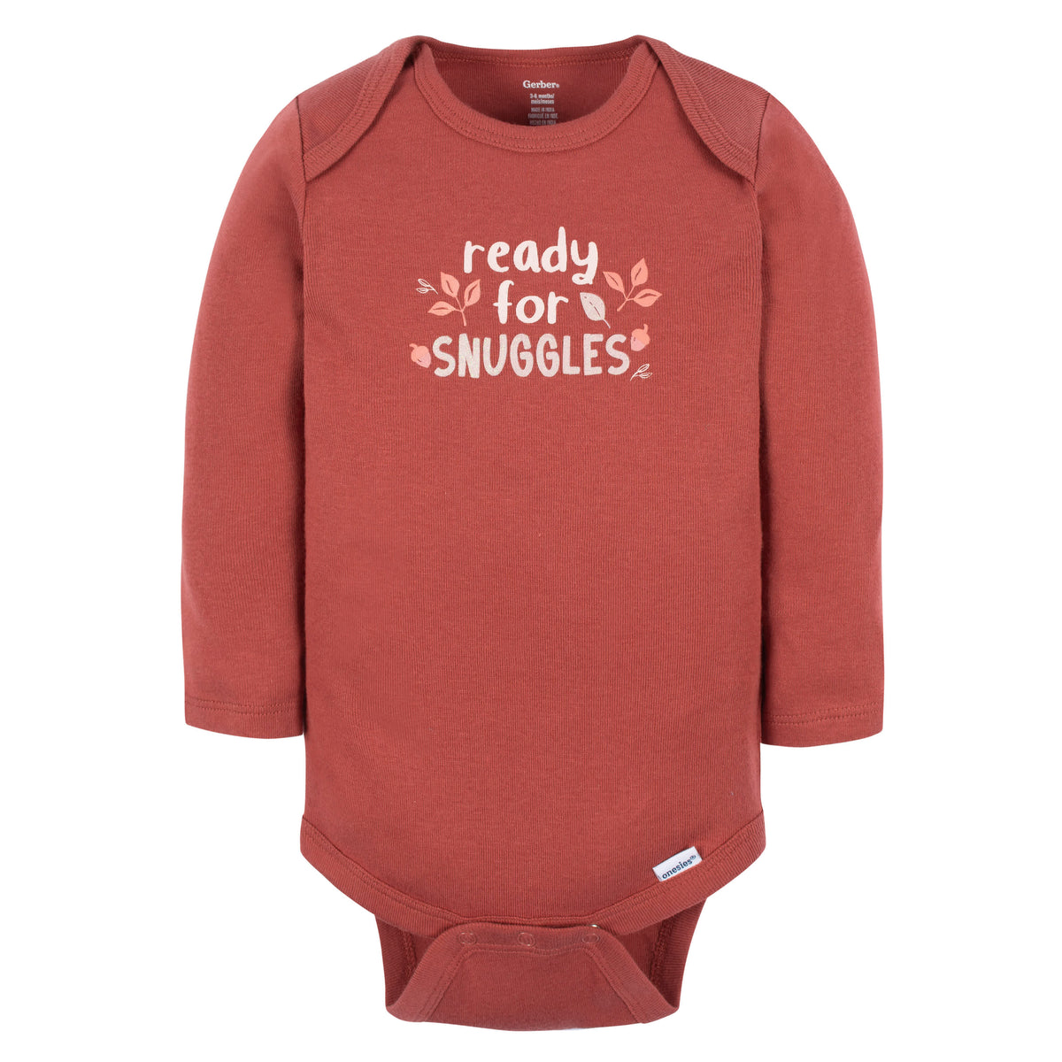 6-Pack Baby Girls Leaves Long Sleeve Onesies Bodysuits, view 5
