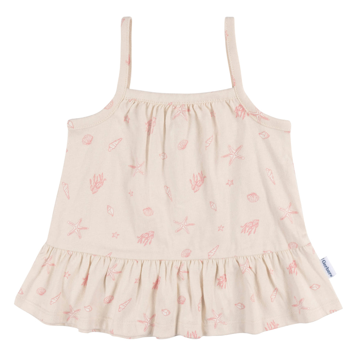 2-Piece Baby Girls Seashells Tank and Diaper Cover, view 2