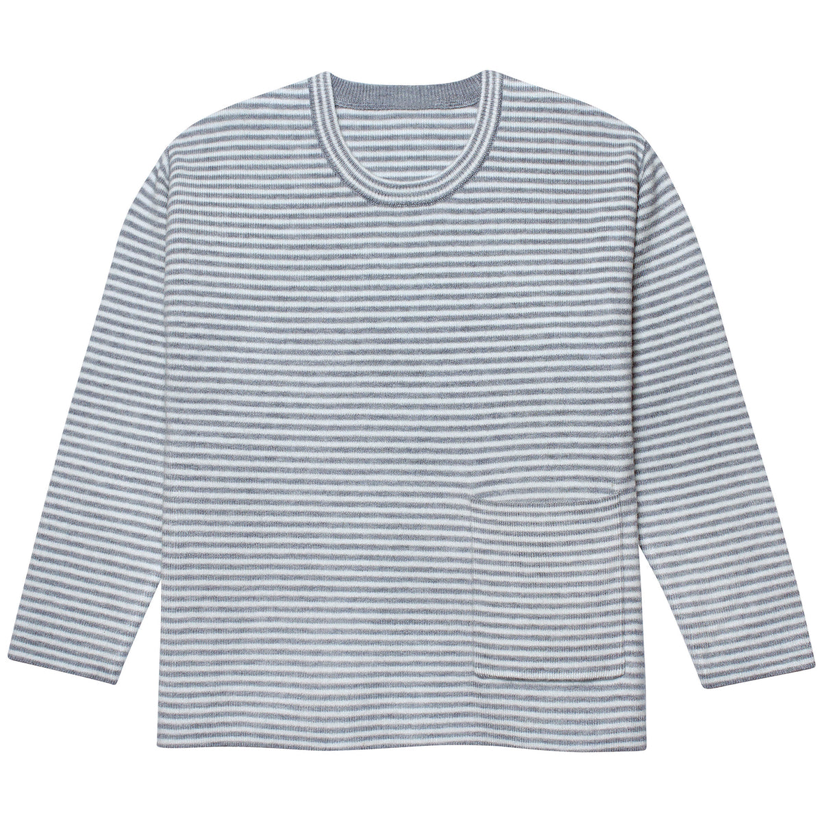 Infant & Toddler Gray Heather Striped Sweater With Pocket