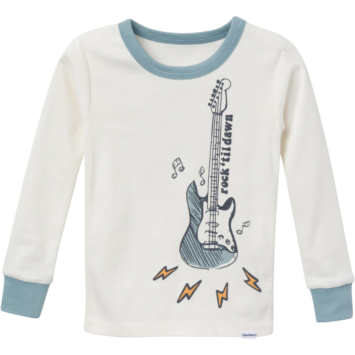 4-Piece Infant & Toddler Boys Guitars Pajamas Set, view 2